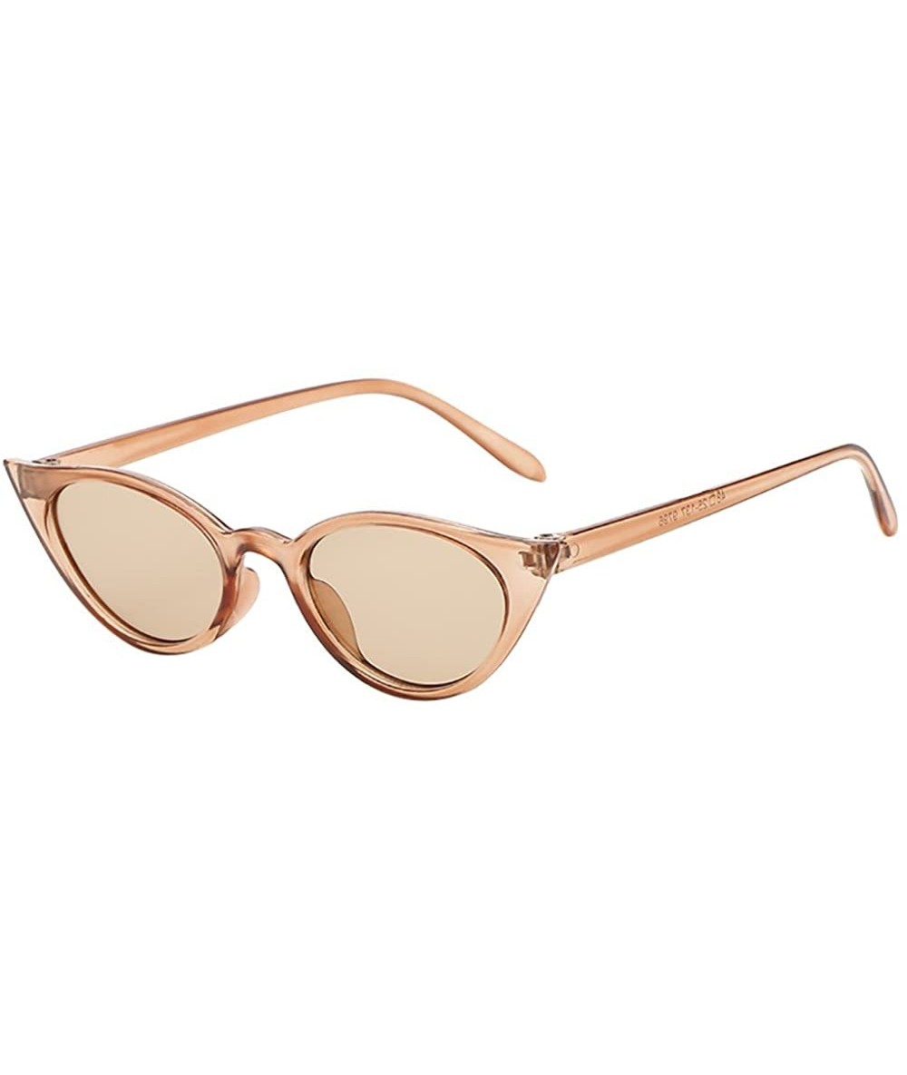 Rectangular Women Man Vintage Cat Eye Irregular Shape Sunglasses-Eyewear Retro Unisex - D - CN18Q4ALYDK $18.15