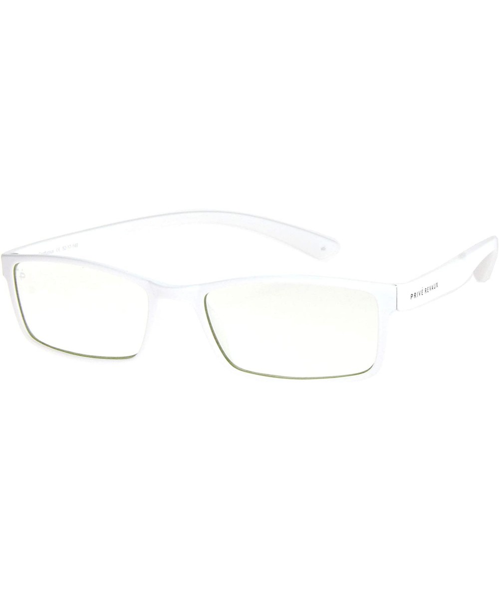 Aviator Philosopher Collection "The Confucius" Designer Square Eyeglasses - Matte White/Clear - CI18E52ZS2G $42.21