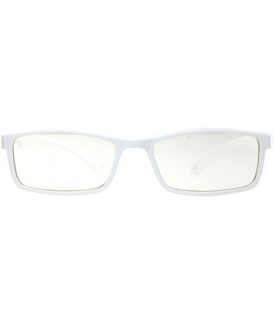 Aviator Philosopher Collection "The Confucius" Designer Square Eyeglasses - Matte White/Clear - CI18E52ZS2G $42.21