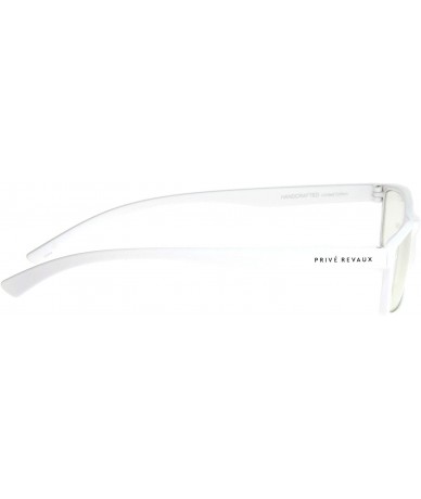 Aviator Philosopher Collection "The Confucius" Designer Square Eyeglasses - Matte White/Clear - CI18E52ZS2G $42.21