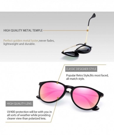 Round Sunglasses for Women Men Polarized uv Protection Fashion Vintage Round Classic Retro Aviator Mirrored Sun glasses - CV1...