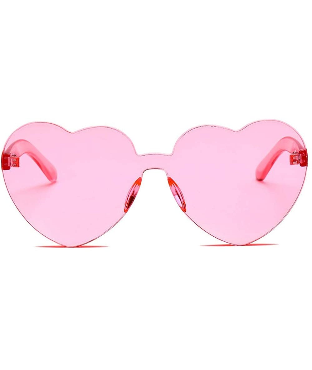 Square Women Fashion Heart-shaped Shades Sunglasses Integrated UV Candy Colored Glasses - B - C918TLXOA0D $14.78