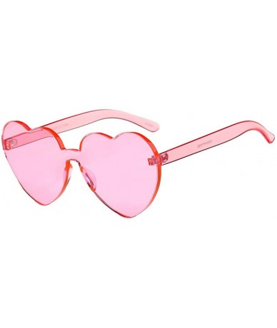 Square Women Fashion Heart-shaped Shades Sunglasses Integrated UV Candy Colored Glasses - B - C918TLXOA0D $14.78