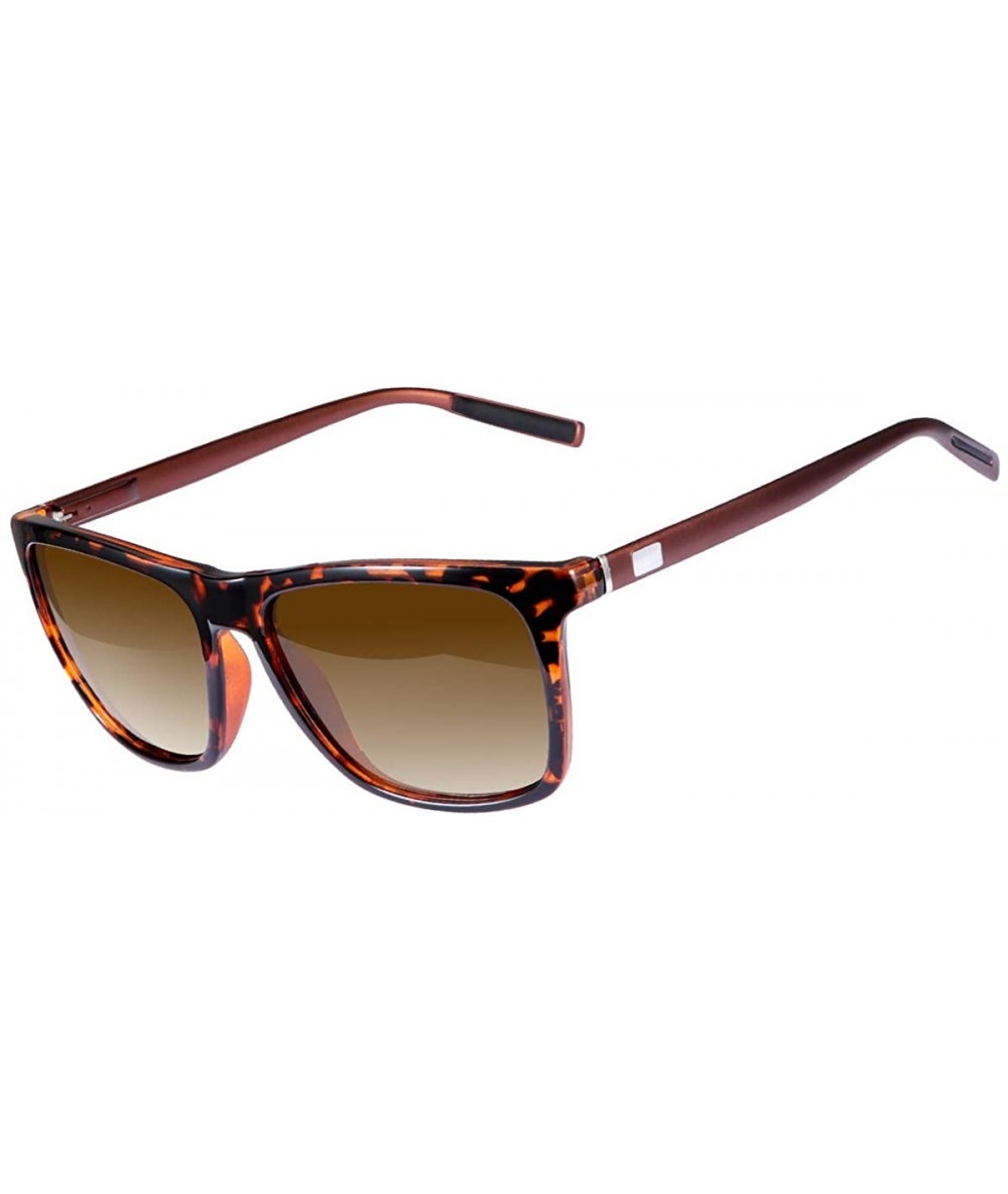 Rectangular Polarized Sunglasses Driving Blocking Eyeglasses - Brown - C818YTGWA2Y $24.37