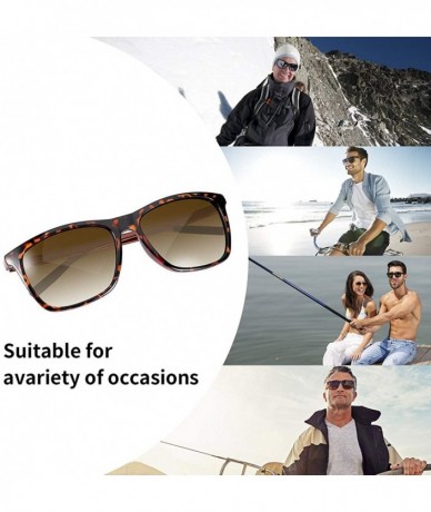 Rectangular Polarized Sunglasses Driving Blocking Eyeglasses - Brown - C818YTGWA2Y $24.37