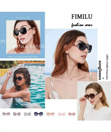 Rimless Classic Oversized Sunglasses for Women Polarized 100% UV400 Protection Lenses Ladies Fashion Retro HD Sun Glasses - C...