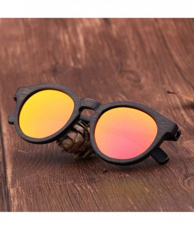 Square Retro Men Sunglasses Polarized UV400 Glasses Handmade Bamboo Wood Men And Women - Brown - C8198ZSC3MA $81.63