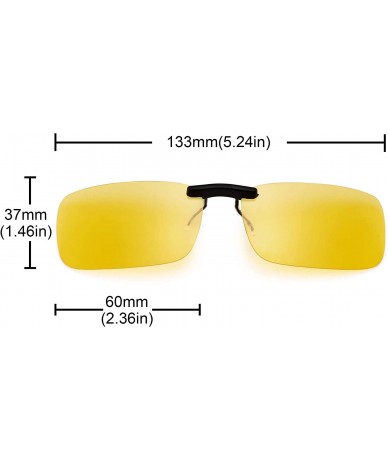 Rectangular Rimless Rectangle Clip on Sunglasses Lightweight Polarized Eyeglasses Men Women - Polarized Yellow - C418DLU9HUL ...