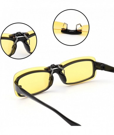 Rectangular Rimless Rectangle Clip on Sunglasses Lightweight Polarized Eyeglasses Men Women - Polarized Yellow - C418DLU9HUL ...