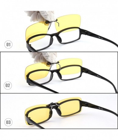 Rectangular Rimless Rectangle Clip on Sunglasses Lightweight Polarized Eyeglasses Men Women - Polarized Yellow - C418DLU9HUL ...