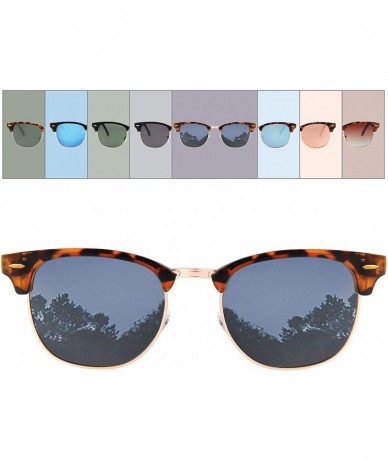 Rimless Polarized Semi Rimless Sunglasses for Men Women 2pk Horn Rimmed UV400 with Case - CK18U4G7UAM $17.92