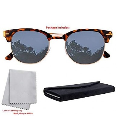 Rimless Polarized Semi Rimless Sunglasses for Men Women 2pk Horn Rimmed UV400 with Case - CK18U4G7UAM $17.92