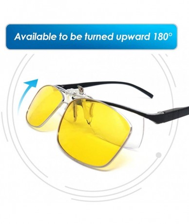 Rectangular Polarized Clip-on Sunglasses Mens/Womens Flip-Up Sun Lenses fit Outdoor Sports - Night Vision - C018SOLQ34T $25.38