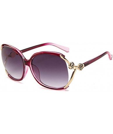 Aviator Rhinestone Insert Sunglasses Women UV400 Elegant Sun Glasses Eyewear Accessories - Purple - CY18U349843 $30.27