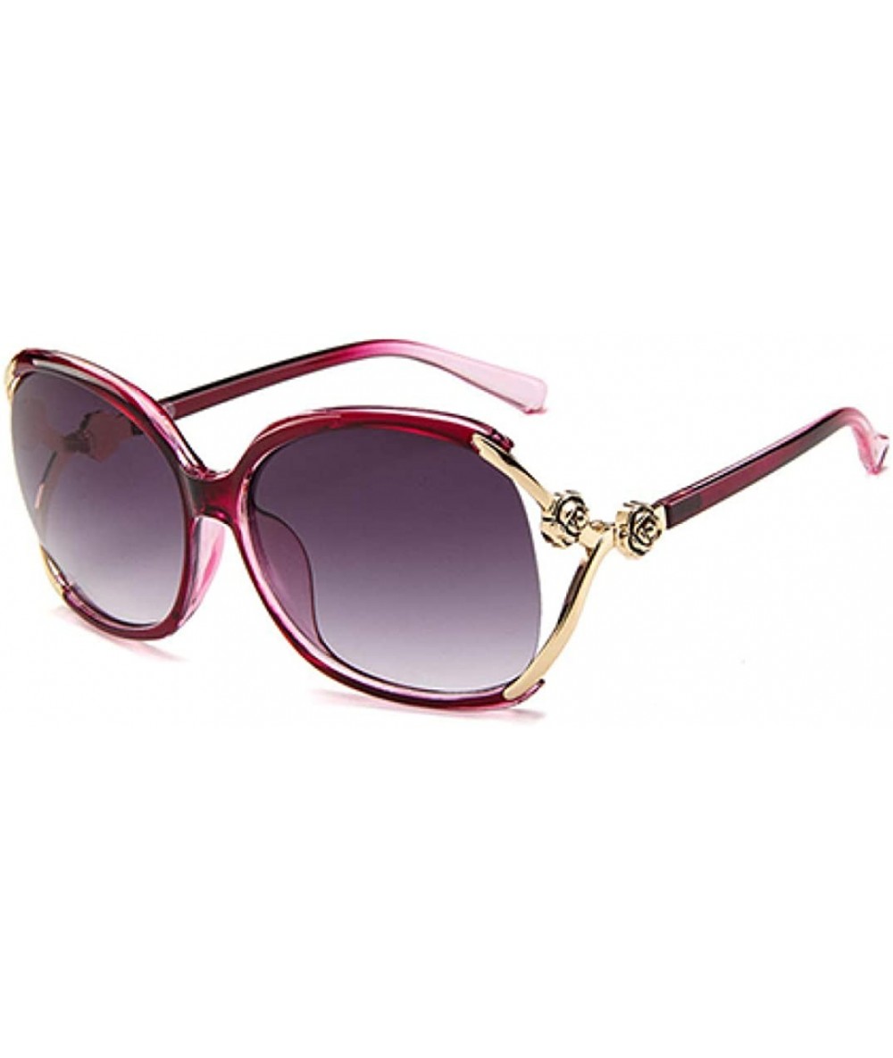 Aviator Rhinestone Insert Sunglasses Women UV400 Elegant Sun Glasses Eyewear Accessories - Purple - CY18U349843 $30.27