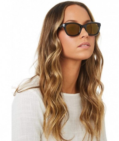 Round Clemente Sunglasses - Women's - Black/Carmel Mirror - CB180H6LKGW $96.68