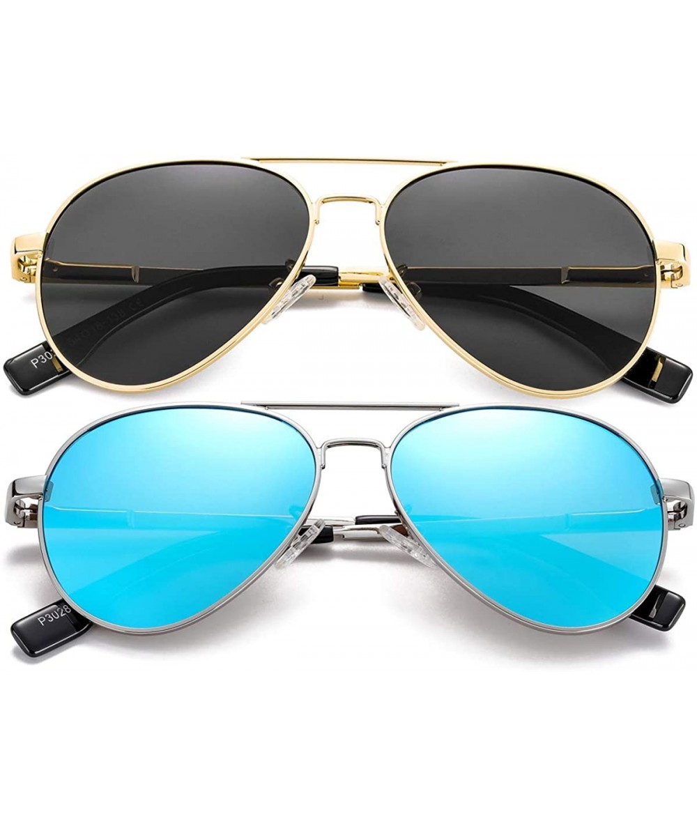 Sport 2-Pack Polarized Small Aviator Sunglasses for Small Face Women Men Juniors - 52mm - CH196MNDI57 $40.71