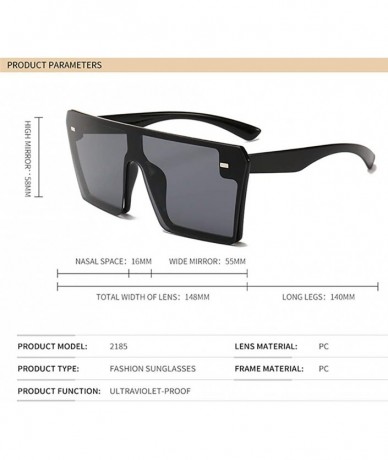 Rimless OVERSIZED Square Sunglasses-Fashion Polarized Shade Mirror-Classic Decor Lens - F - CP1905XW4CQ $59.54