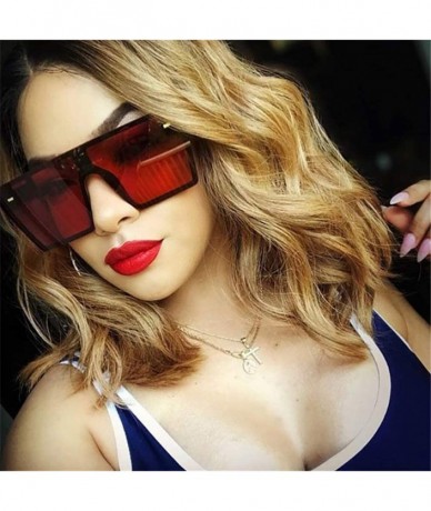 Rimless OVERSIZED Square Sunglasses-Fashion Polarized Shade Mirror-Classic Decor Lens - F - CP1905XW4CQ $59.54