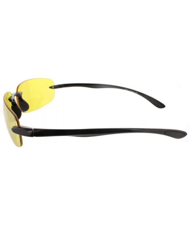 Semi-rimless Island Bifocal Sunglasses Rimless Readers - Non-polarized Black Frame/Yellow Night Driving Lens - CB11X6ZGENP $4...