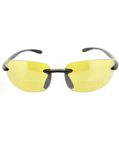 Semi-rimless Island Bifocal Sunglasses Rimless Readers - Non-polarized Black Frame/Yellow Night Driving Lens - CB11X6ZGENP $4...