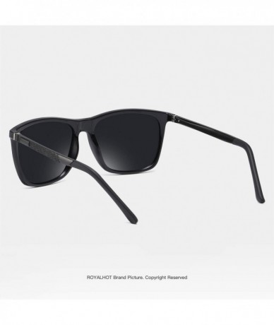 Square Polarized Square Sunglasses for Men Vintage PC Frame Driving UV400 Protection - Black Black - C518ROHK93X $35.87