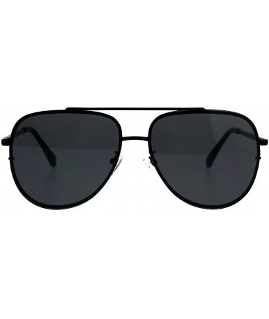 Aviator Womens Fashion Sunglasses Flat Top Squared Pilot Aviator Shades UV 400 - Black (Black) - CN18D6CQCEQ $22.44