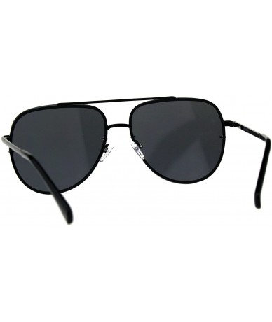 Aviator Womens Fashion Sunglasses Flat Top Squared Pilot Aviator Shades UV 400 - Black (Black) - CN18D6CQCEQ $22.44