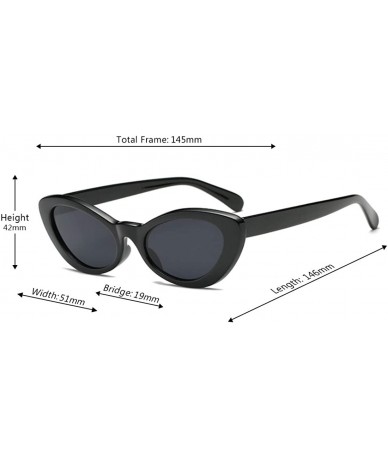 Round Fashion Oval Round Retro Sun glasses Color Plastic Lenses Sunglasses - Black - C418NS8L9IL $17.90