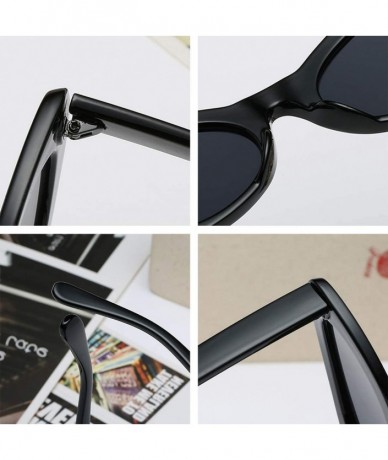 Round Fashion Oval Round Retro Sun glasses Color Plastic Lenses Sunglasses - Black - C418NS8L9IL $17.90