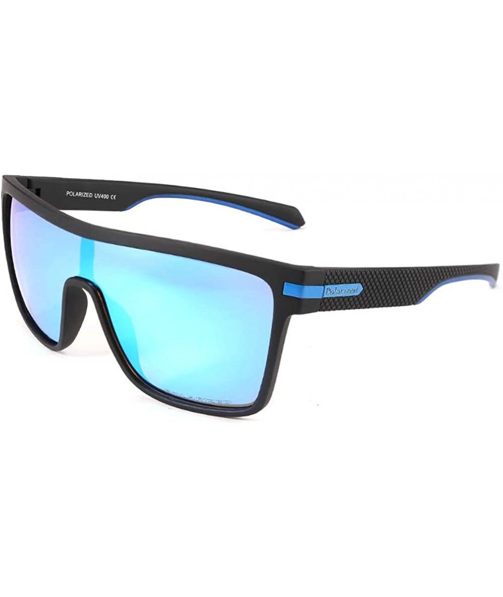 Square Polarized Sports Sunglasses for Men Vintage Square Cycling Running Fishing Golf Glasses - Blue - CO196M5806O $29.74