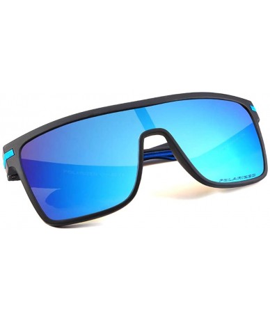 Square Polarized Sports Sunglasses for Men Vintage Square Cycling Running Fishing Golf Glasses - Blue - CO196M5806O $29.74