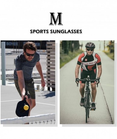 Sport Polarized Sports Sunglasses For Men Driving Cycling Fishing 100% UV Protection - 1-bright Black Frame/Black Lens - CC18...