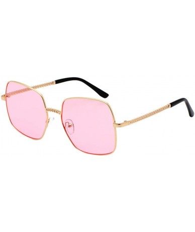 Rectangular Unisex Rectangular Sunglasses Composite-UV400 Lens Sunglasses - Pink - C91902TOAKW $25.81