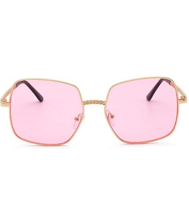 Rectangular Unisex Rectangular Sunglasses Composite-UV400 Lens Sunglasses - Pink - C91902TOAKW $25.81