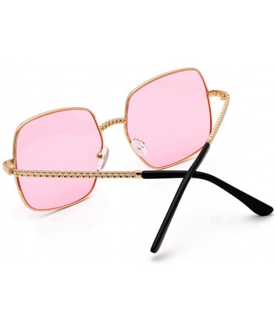 Rectangular Unisex Rectangular Sunglasses Composite-UV400 Lens Sunglasses - Pink - C91902TOAKW $25.81