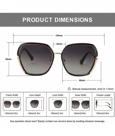 Square Oversized Mirrored Sunglasses for Women Polarized-Square Womens Sunglasses UV Protection - CQ18UXGNDCT $20.82