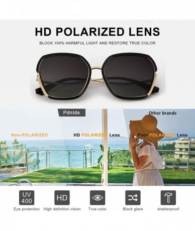 Square Oversized Mirrored Sunglasses for Women Polarized-Square Womens Sunglasses UV Protection - CQ18UXGNDCT $20.82