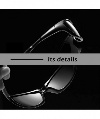 Sport Polarized Sports Sunglasses For Men Driving Cycling Fishing 100% UV Protection - 1-bright Black Frame/Black Lens - CC18...