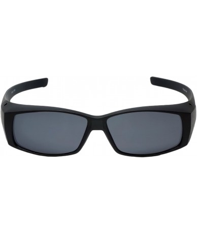 Sport Comfortable Polarized Fitover Sunglasses Wear-Over your Readers (7666PL) - Matte Black - CL12ODJPI9E $19.35