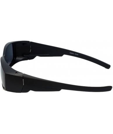 Sport Comfortable Polarized Fitover Sunglasses Wear-Over your Readers (7666PL) - Matte Black - CL12ODJPI9E $19.35