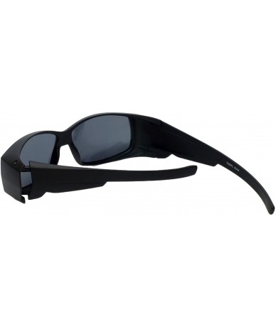 Sport Comfortable Polarized Fitover Sunglasses Wear-Over your Readers (7666PL) - Matte Black - CL12ODJPI9E $19.35