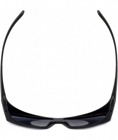 Sport Comfortable Polarized Fitover Sunglasses Wear-Over your Readers (7666PL) - Matte Black - CL12ODJPI9E $19.35