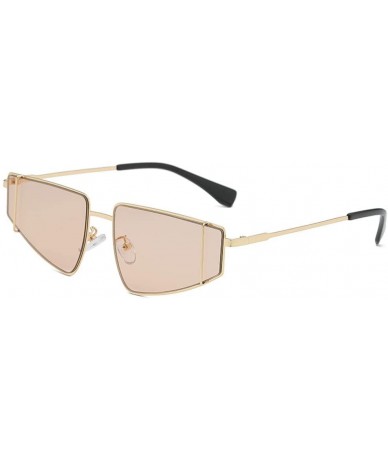 Oversized Irregular Sunglasses Fashion Vintage Eyeglasses - Coffee - C518S4TLHR3 $18.82