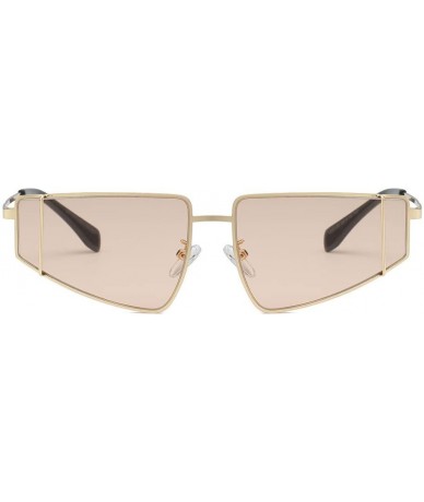 Oversized Irregular Sunglasses Fashion Vintage Eyeglasses - Coffee - C518S4TLHR3 $18.82