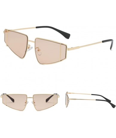 Oversized Irregular Sunglasses Fashion Vintage Eyeglasses - Coffee - C518S4TLHR3 $18.82