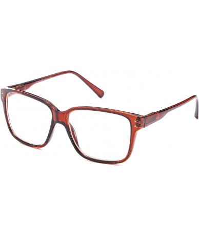 Wayfarer Casual Nerd Thick Clear Frames Fashion Glasses for Women - Brown - CX11FAEL8CL $17.58