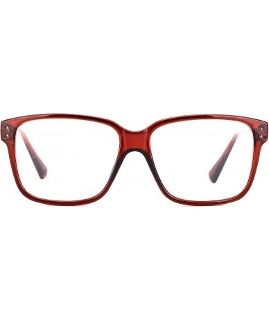 Wayfarer Casual Nerd Thick Clear Frames Fashion Glasses for Women - Brown - CX11FAEL8CL $17.58