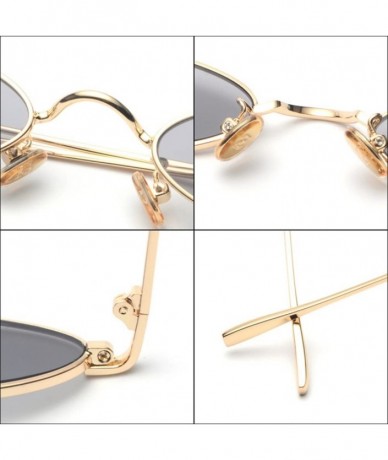 Sport Vintage Oval Sunglasses Small Metal Frame Fashion Candy Colors Women Sun Glasses - Yellow - CF18CE63HY3 $19.59