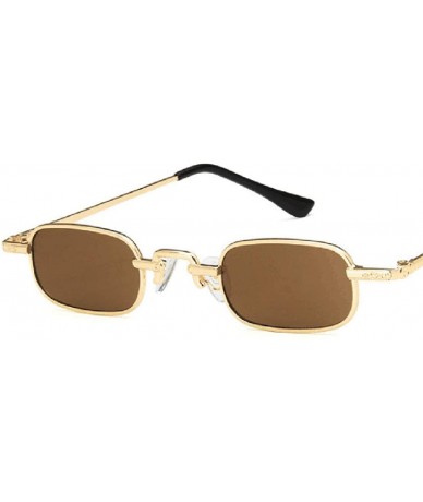 Rectangular Unisex Sunglasses Fashion Red Drive Holiday Rectangle Non-Polarized UV400 - Gold Brown - CG18RKGAWYX $17.69